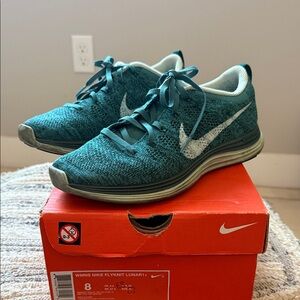 Women’s Nike Flyknit Lunar+ Teal Running Shoes